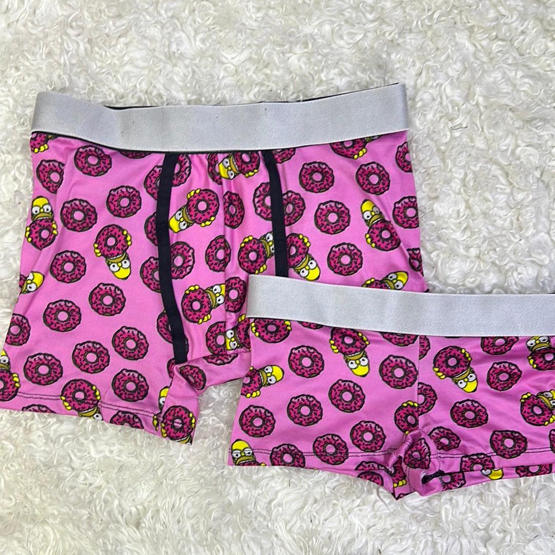 Homer donuts background pink 5 pcs pajama duo - Fundies