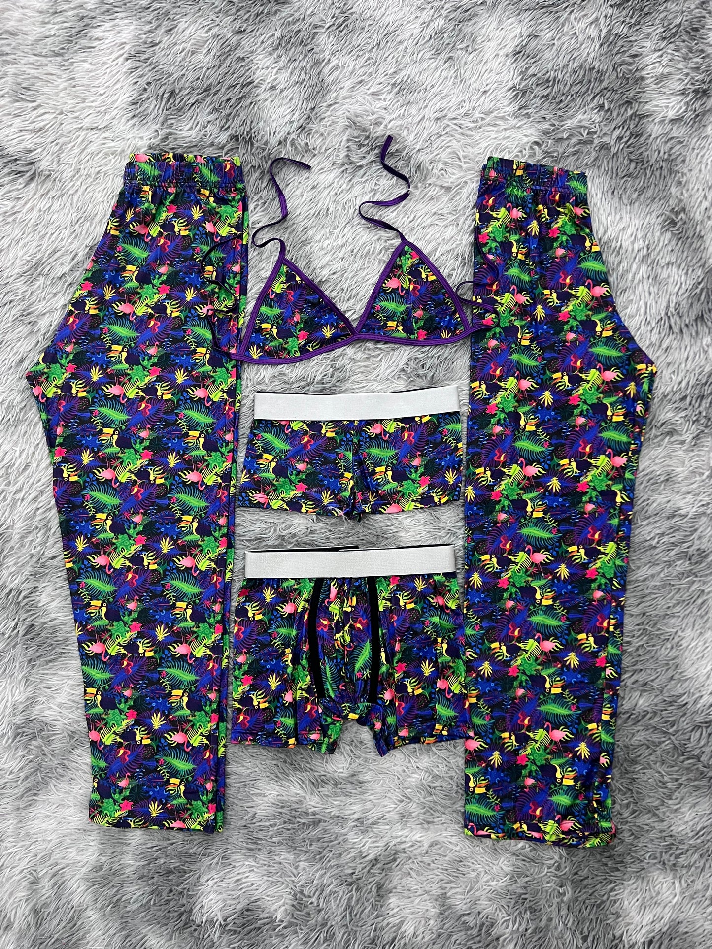 plantas tropicales pijama 5 piezas