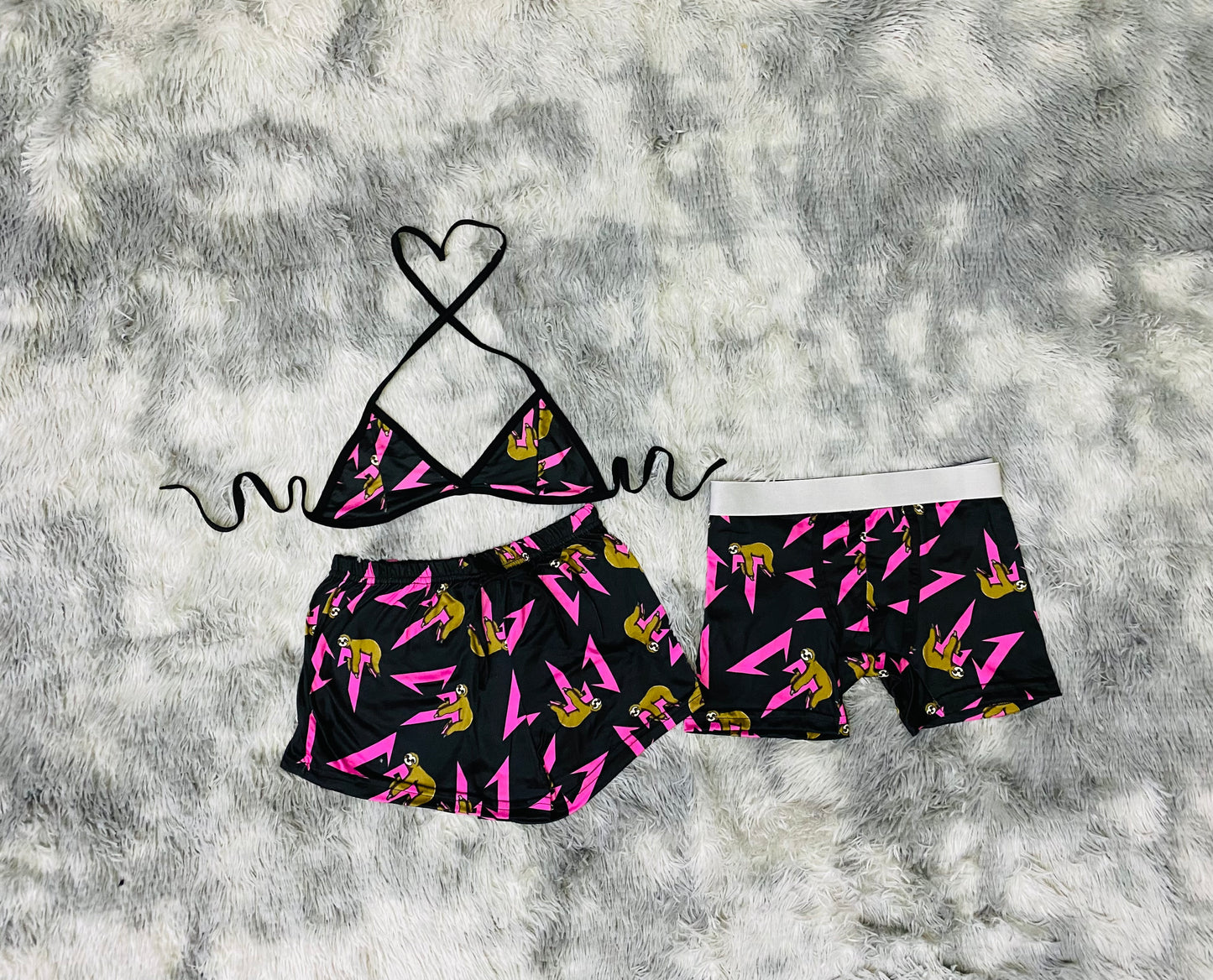 short con top corridos tumbados negro