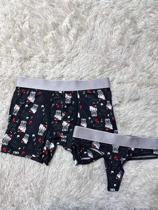 Hello Kitty Calavera Duo De Boxer Con Tanga