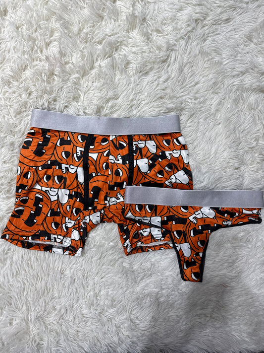 Snoopy con calabazas Halloween duo de boxer con tanga
