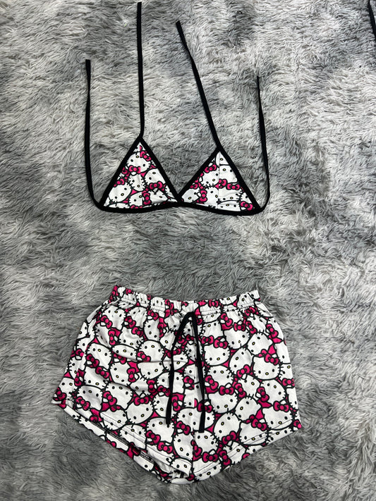 hello kitty cara Top con short unitalla de brush