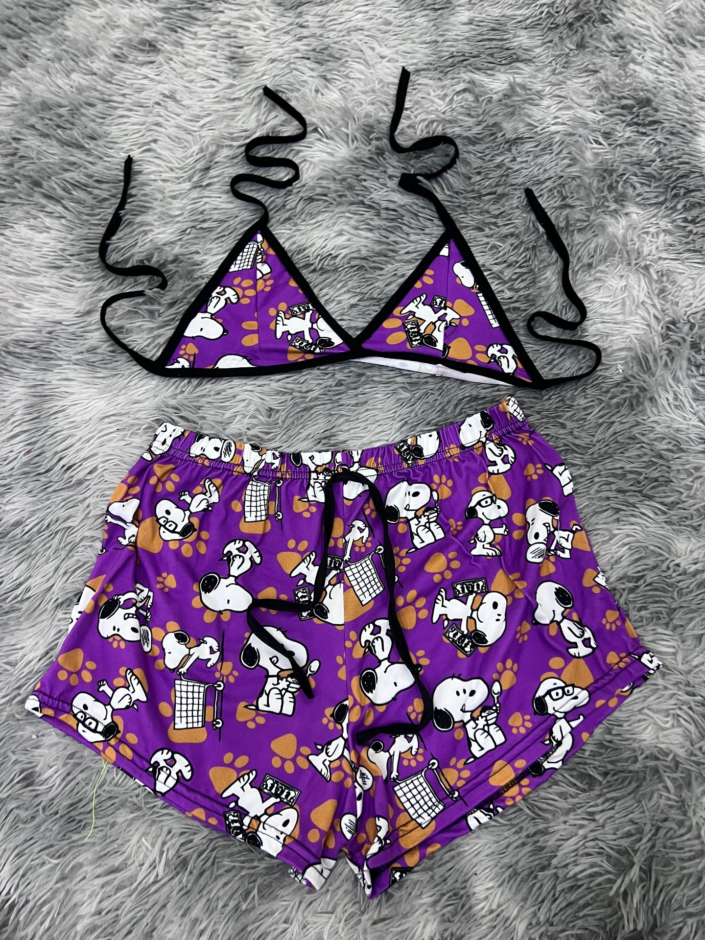 snoopy huellas Top con short unitalla de brush