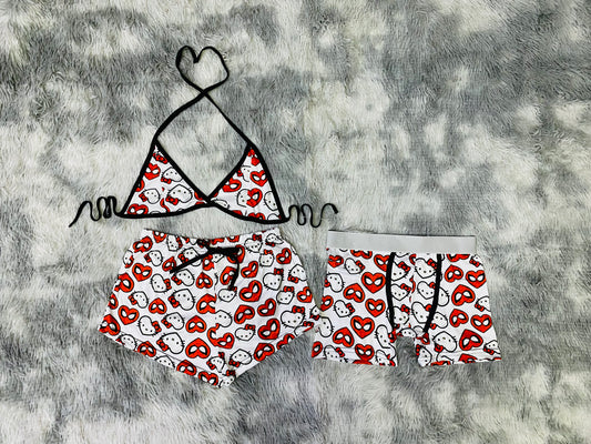 short con top y Bóxer Spiderman y Kitty corazon