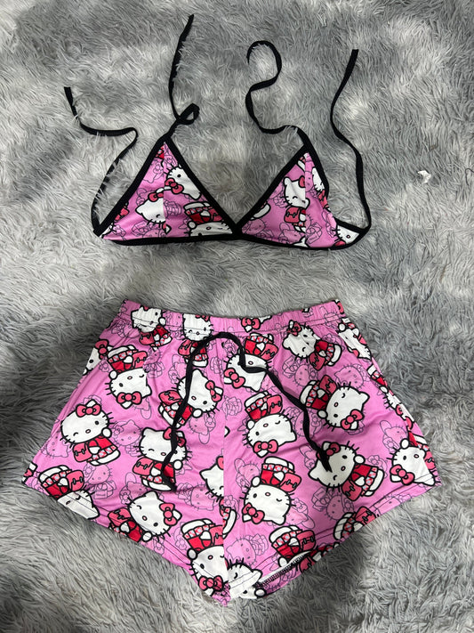 hello kitty estudiante Top con short unitalla de brush
