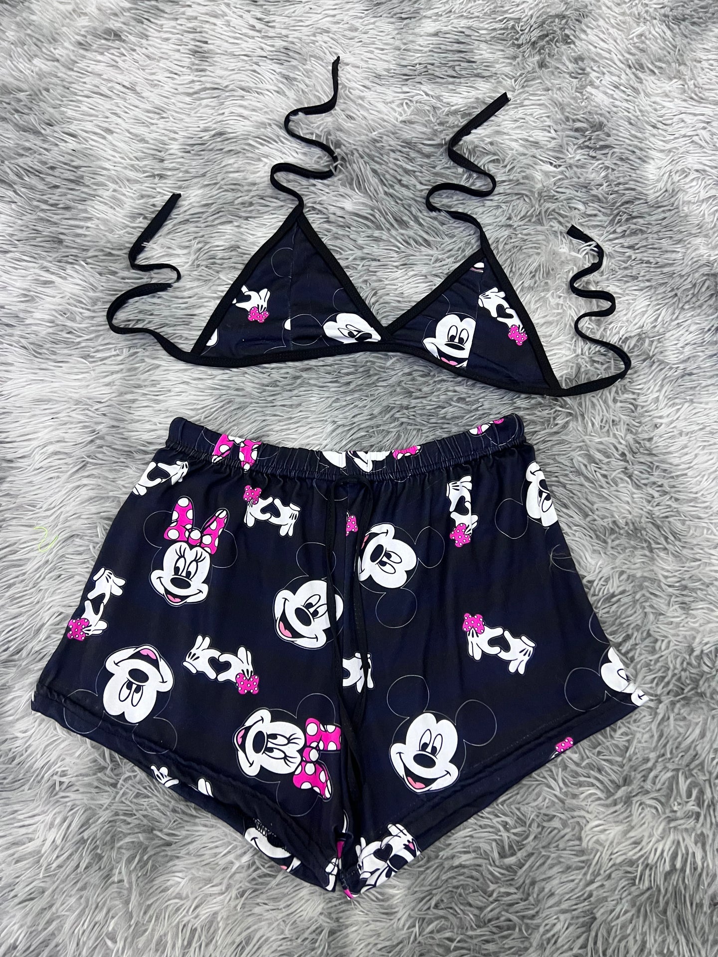 minnie y micky Top con short unitalla de brush