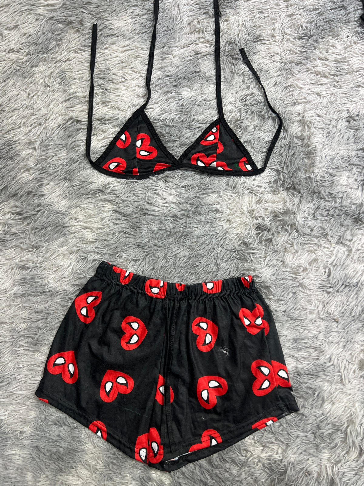Deadpool Corazones Top Con Short Unitalla De Brush