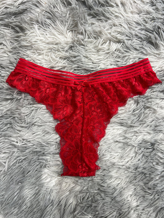 tanga de dama resorte de líneas rojas