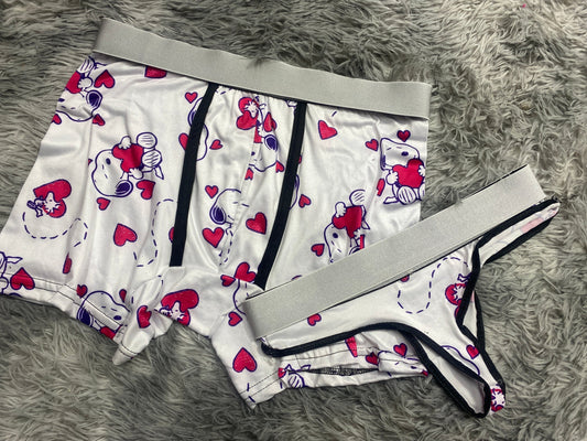 Snoopy corazón duo de tanga XL