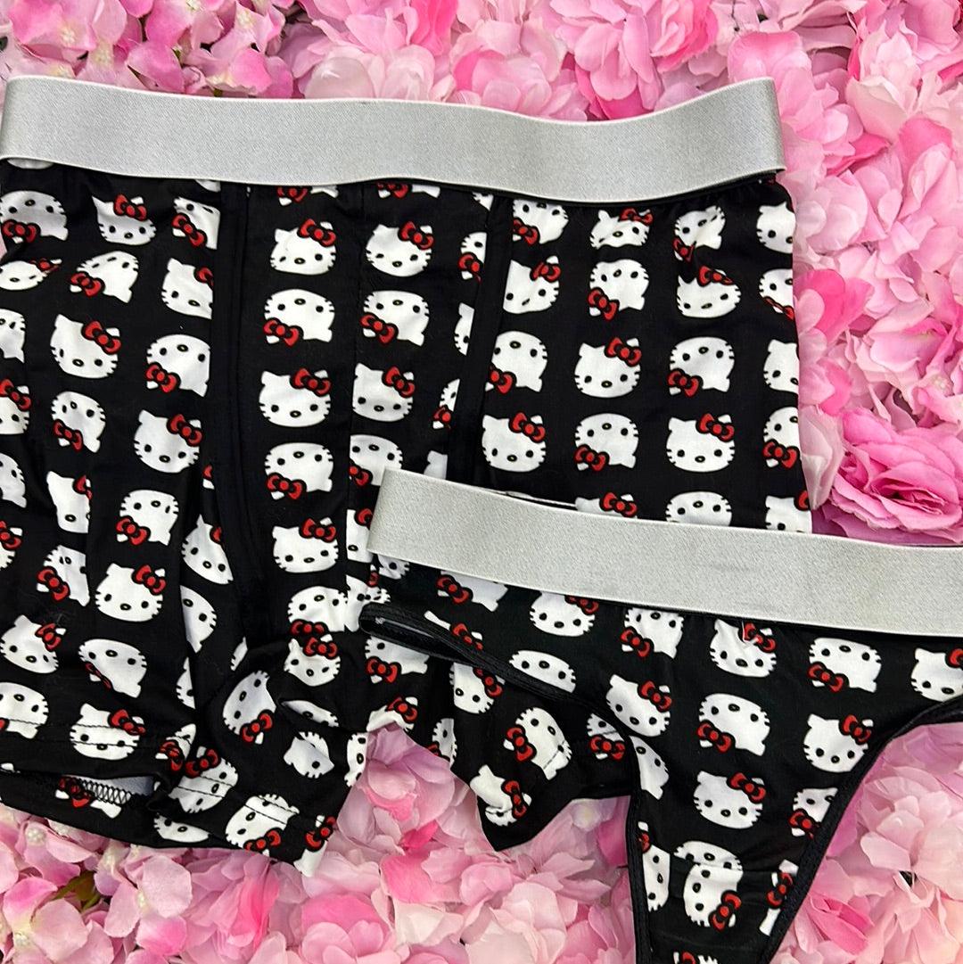 Hello kitty background black matching couples underwear XL - Fundies