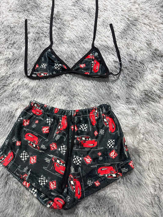 Rayo macquen fondo negro Top con short unitalla de afelpado