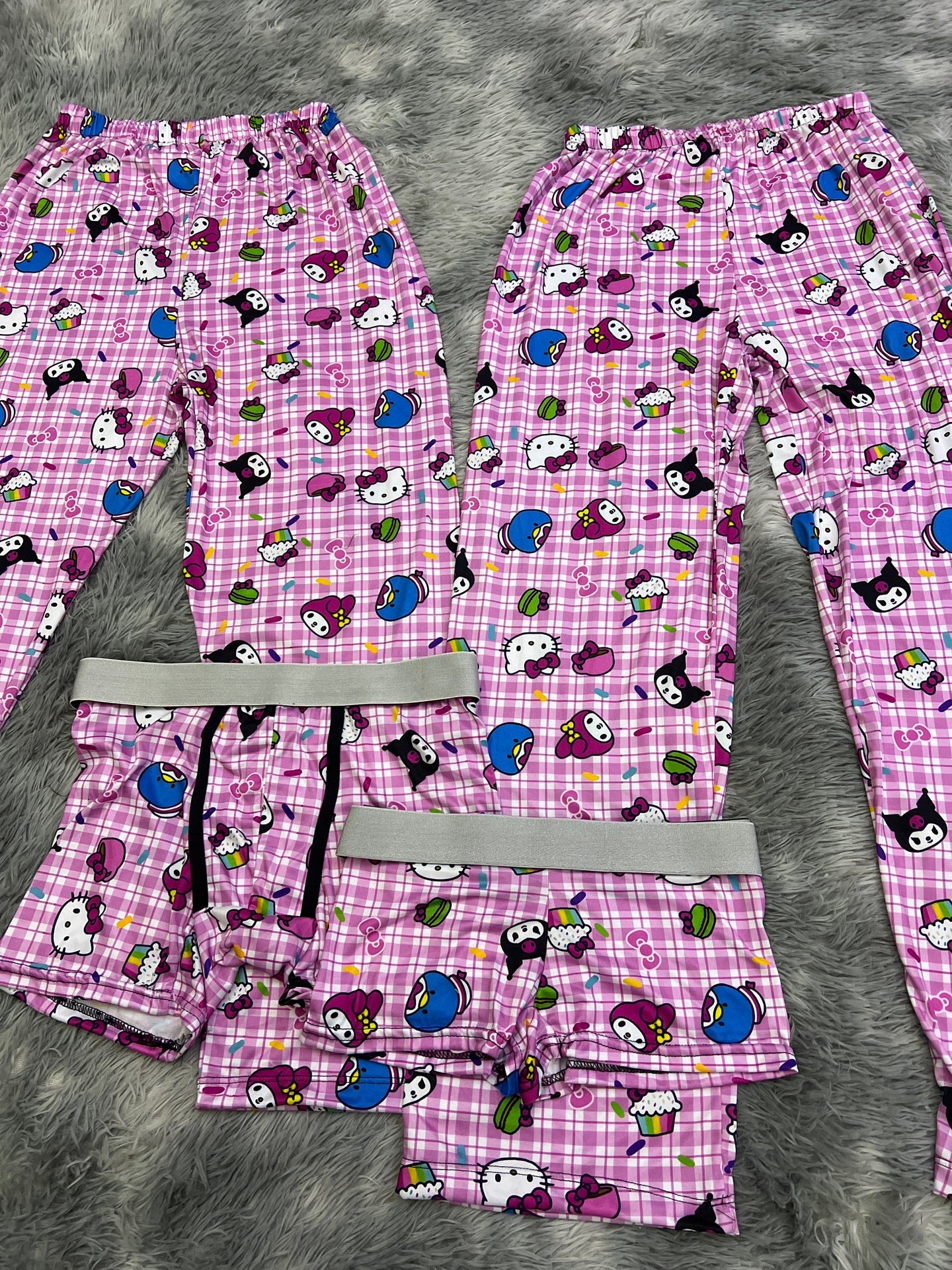 san río cuadrados pijama 5 piezas