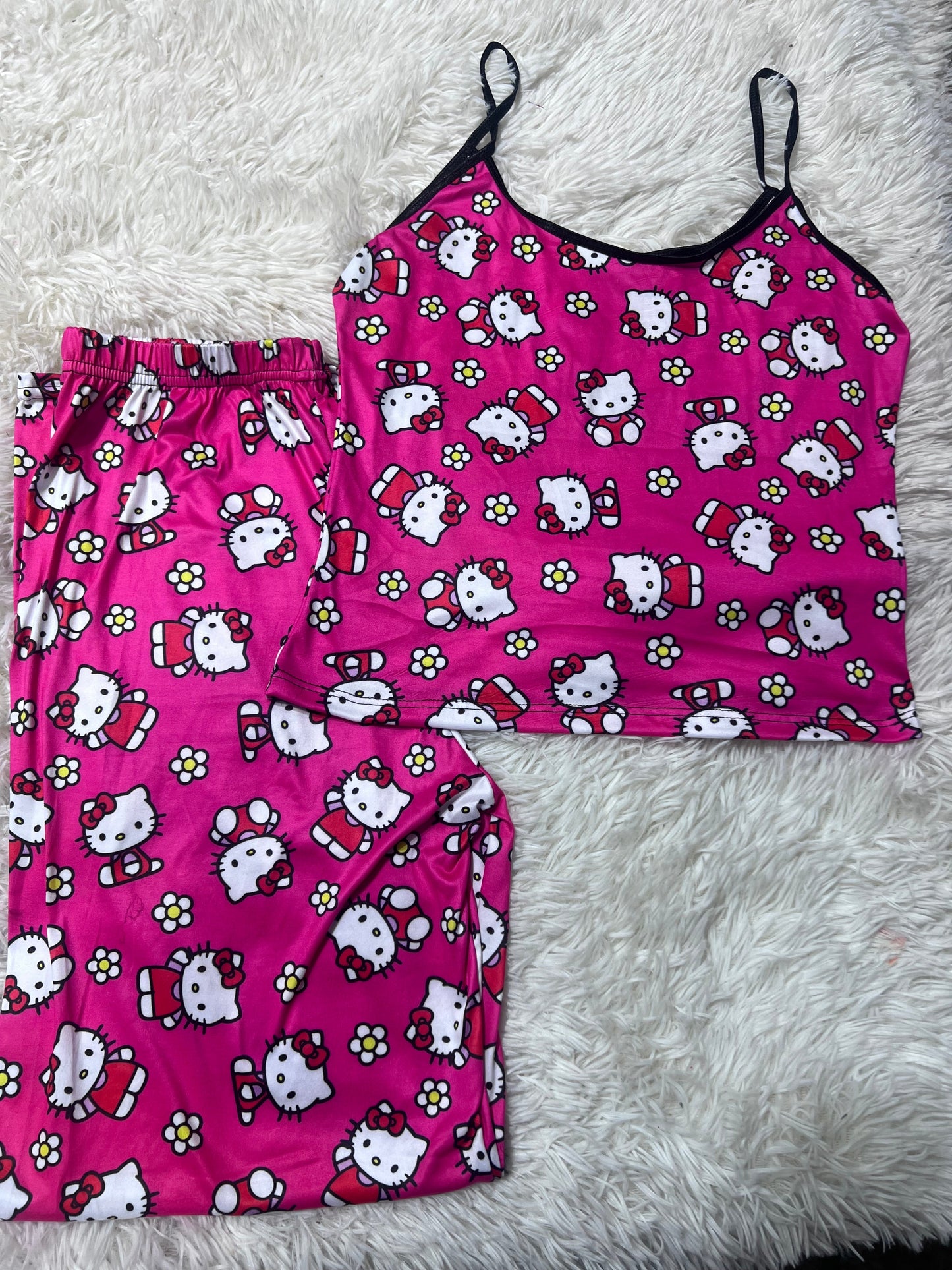 hello kitty flor blusa con pantalón pijama de dama