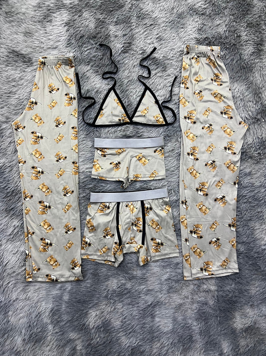 Peluche Osito Pijama De 5 Piezas
