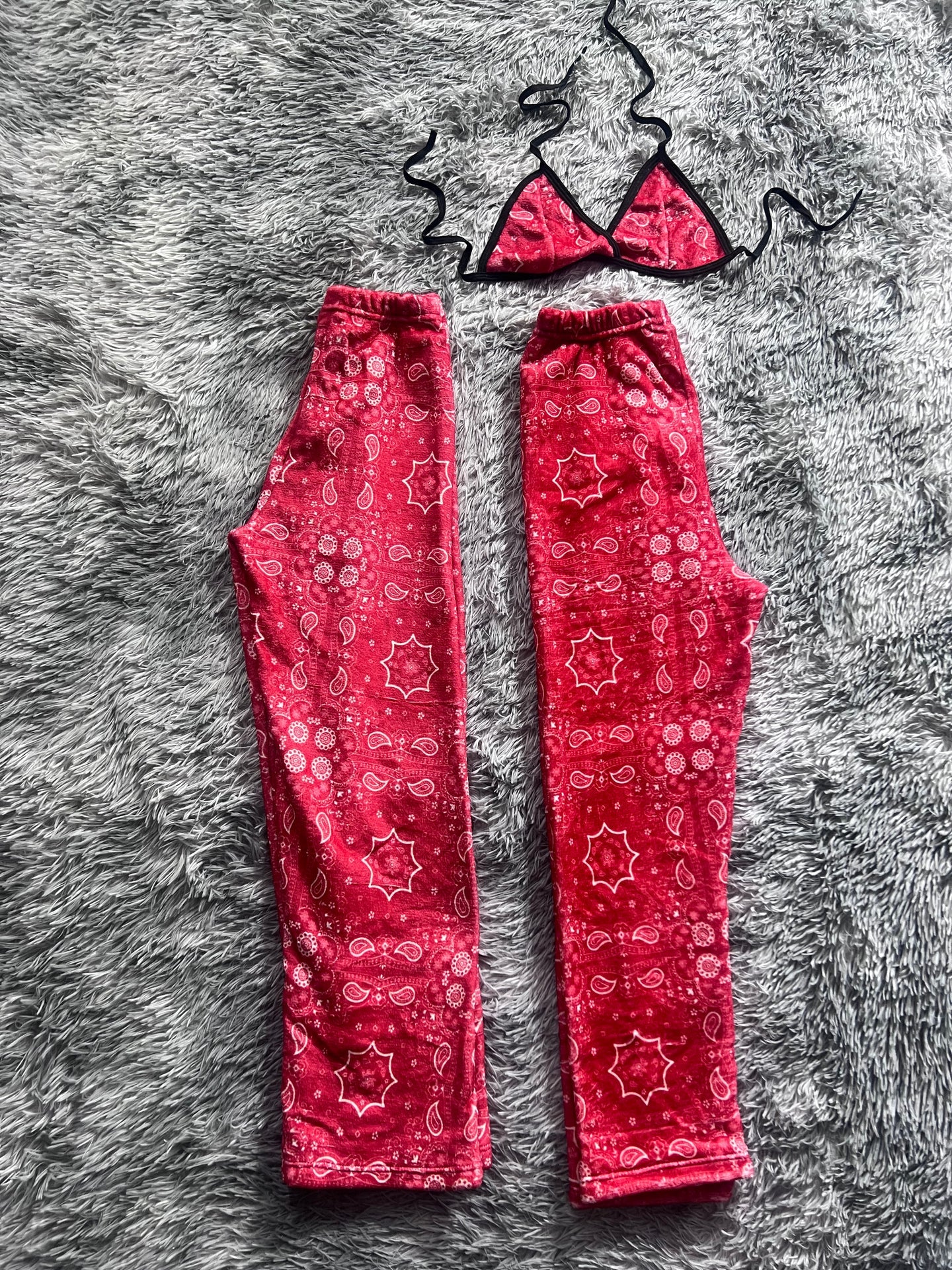 paliacate rojo con blanco Duo de Pijama Afelpada