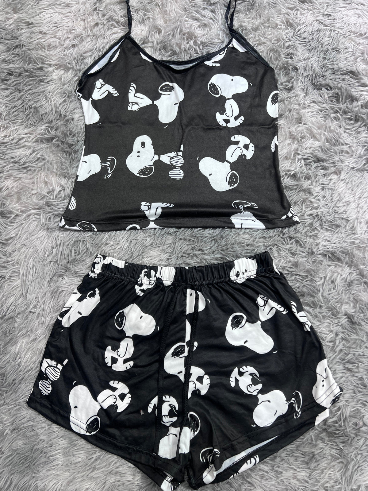 Snoopy Negro Blusa Con Short