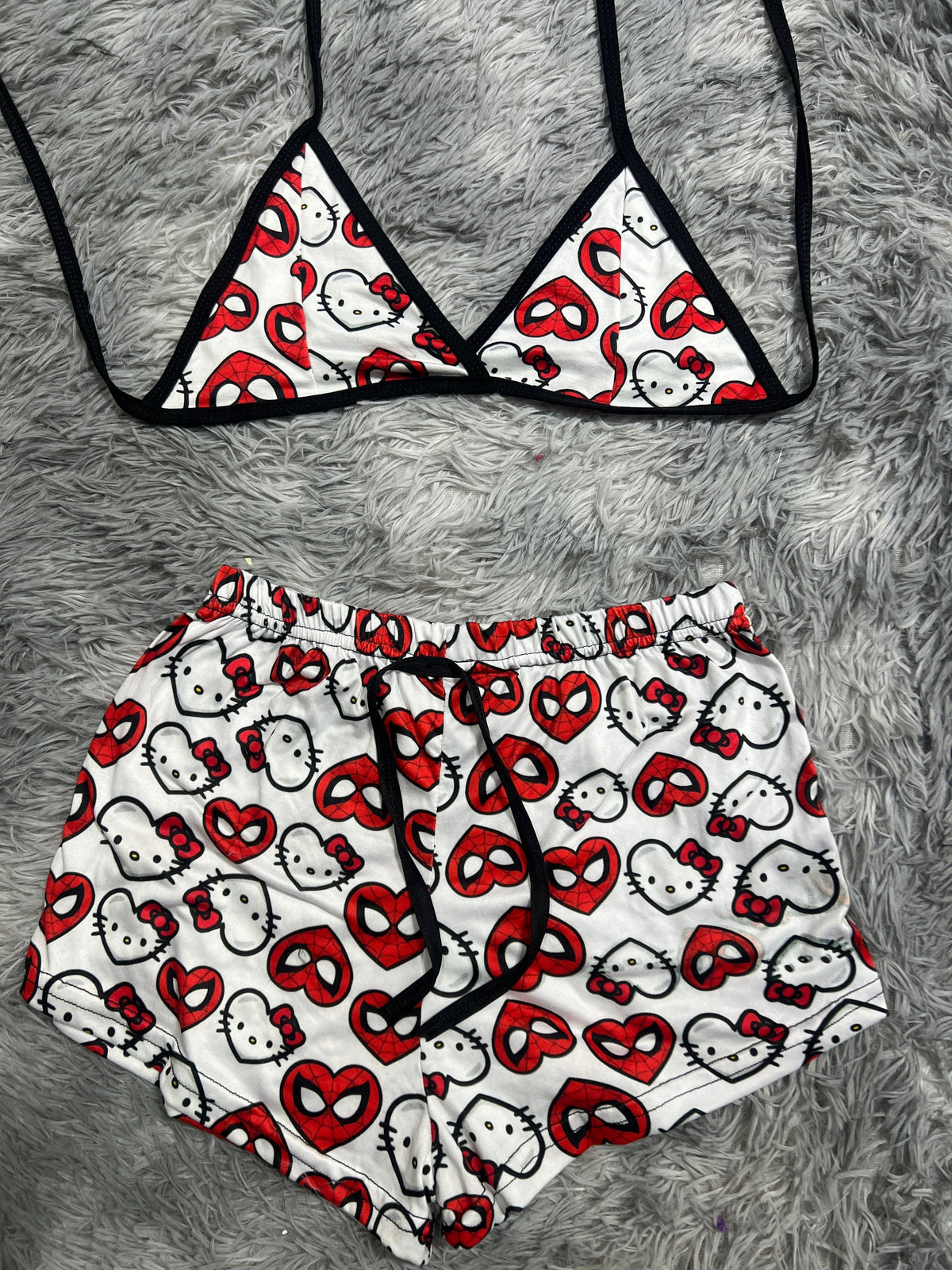 Spiderkitty Blanco Top Con Short Unitalla De Brush