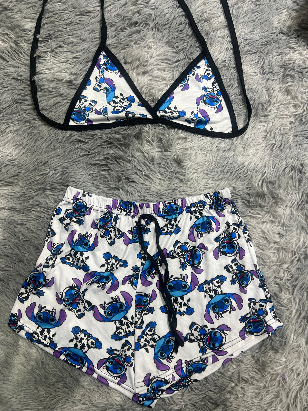 Stitch Vaca Top Con Short Unitalla De Afelpado
