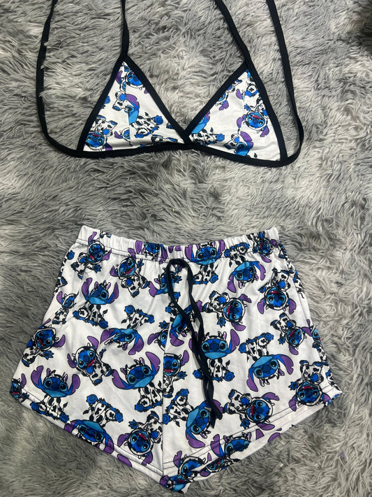 stitch vaca Top con short unitalla de afelpado