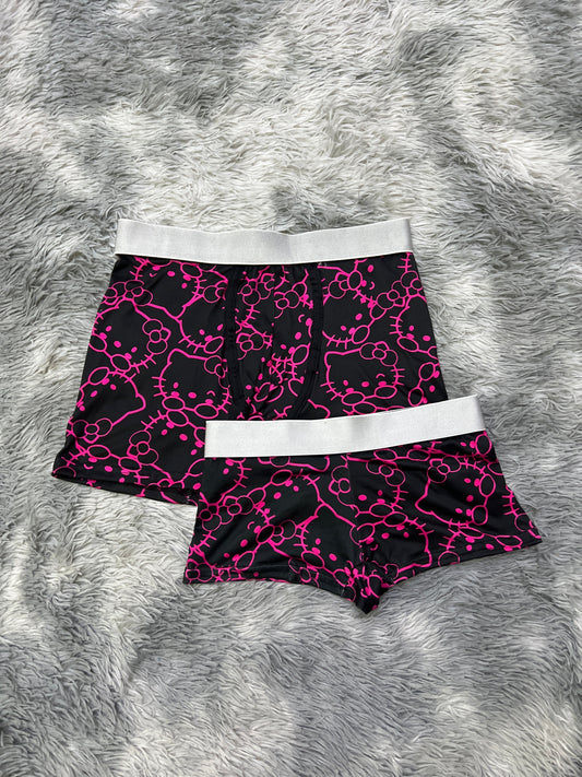 Caras De Gato Rosa Y Negro Duo Unitalla Con boxer.