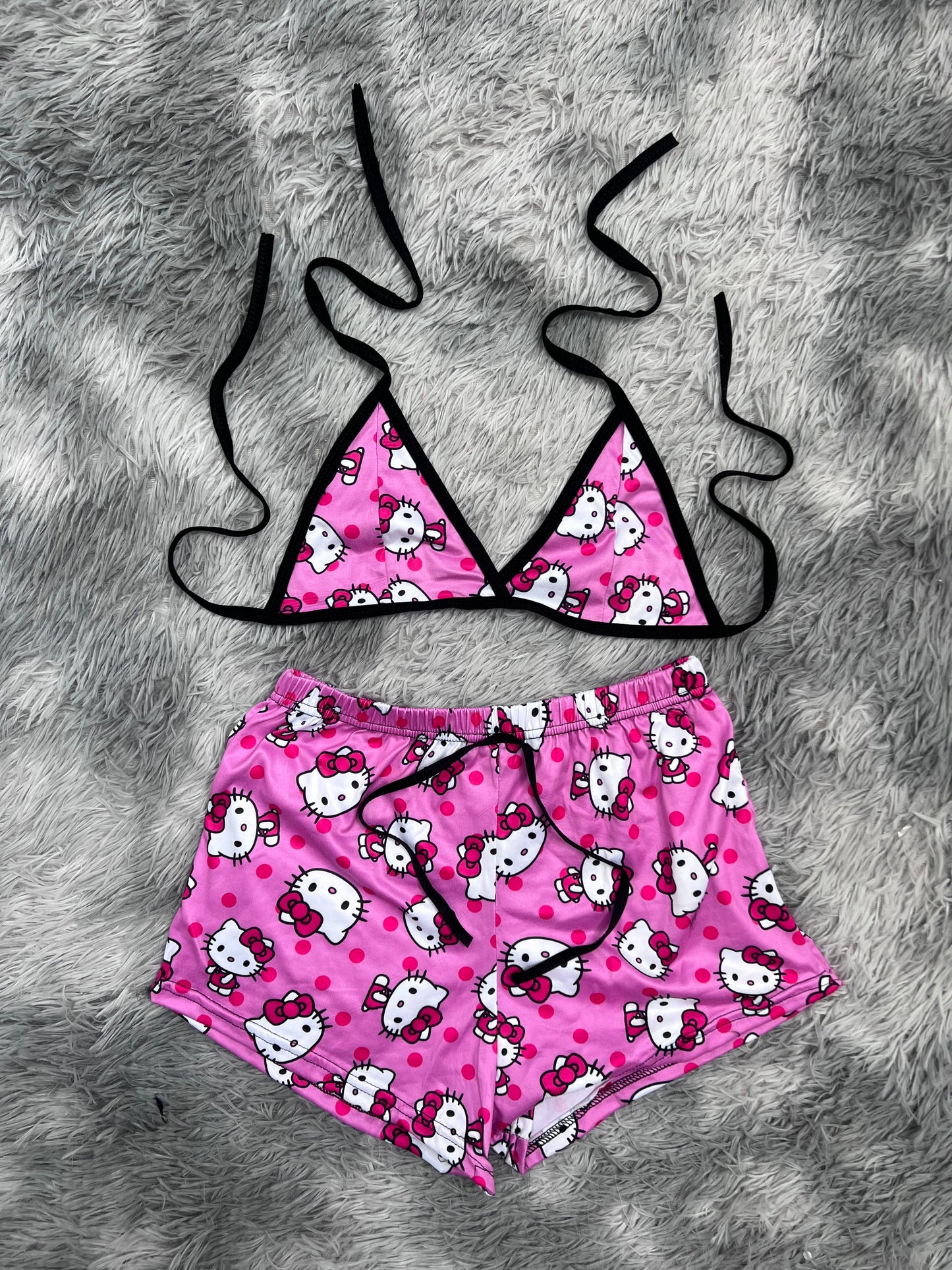 hello kitty puntos rosas top con short unitalla de brush
