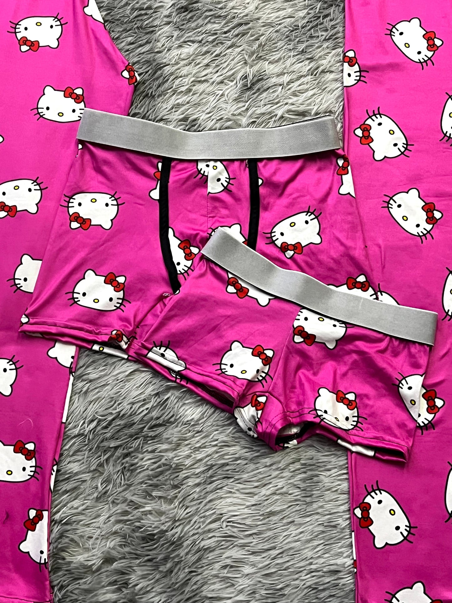 Caras Gato Multicolor Duo De Pijama De 5 Piezas.