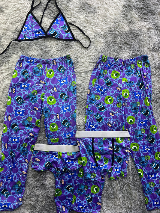 Monster inc Print 5 piece pajama set