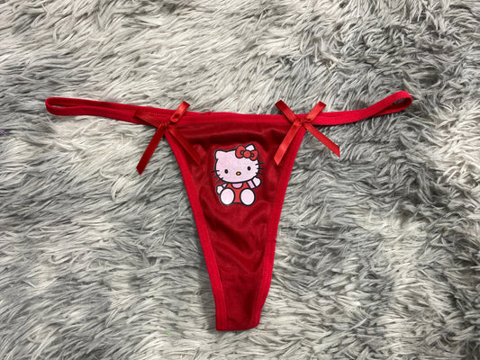 Hello Kitty Rojo Delgada Tanga De Dama