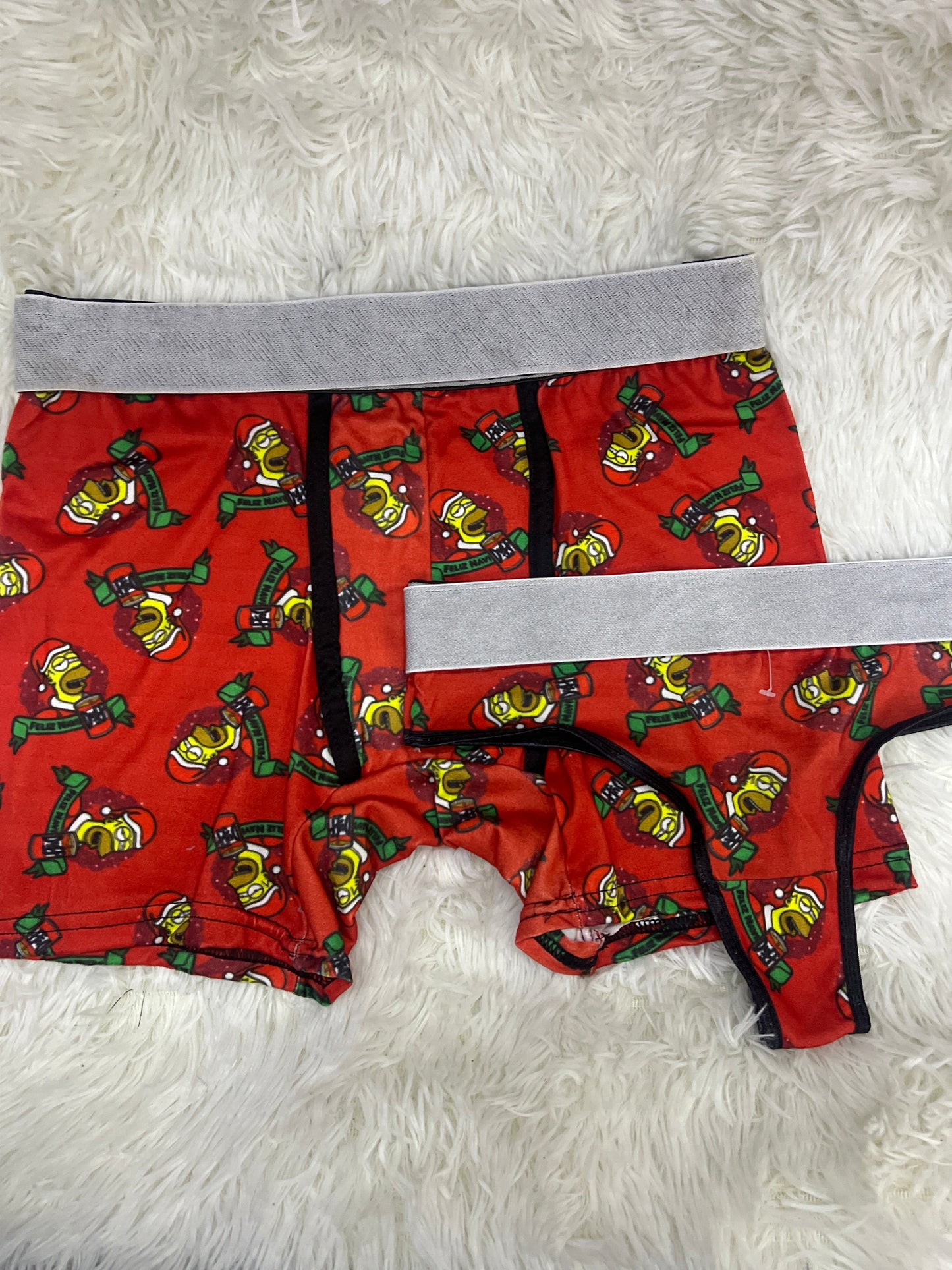 Homer Santa Print Rojo duo unitalla con tanga
