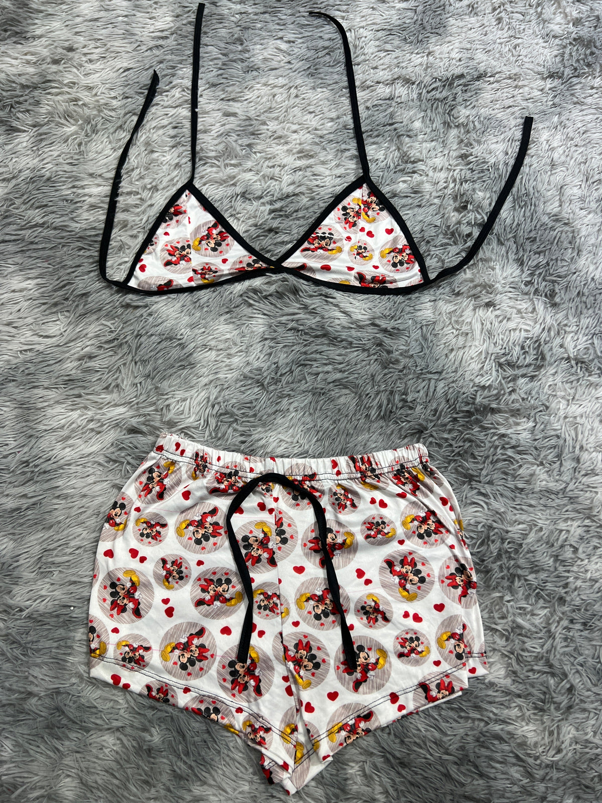 Mickey Y Mini Mouse Blanco Top Con Short Unitalla De Brush