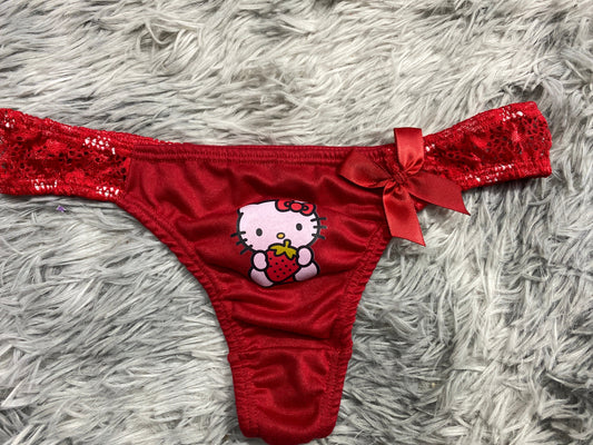 Hello Kitty Color Rojo Tanga De Dama Gruesa