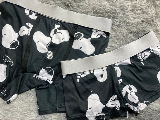 Snoopy fondo negro duo con boxer xl