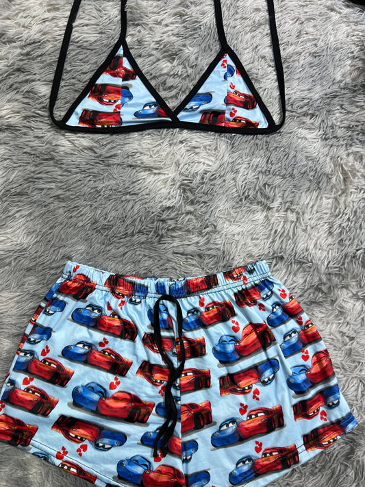 Rayo McQueen Y Sally Top Con Short Unitalla De Brush