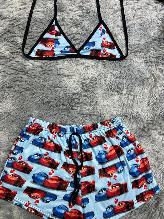 Rayo Macqueen y Sally  Top con short unitalla de brush