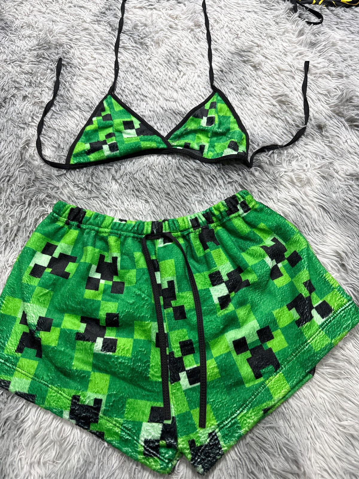 Minecraft Top Con Short Unitalla De Afelpado