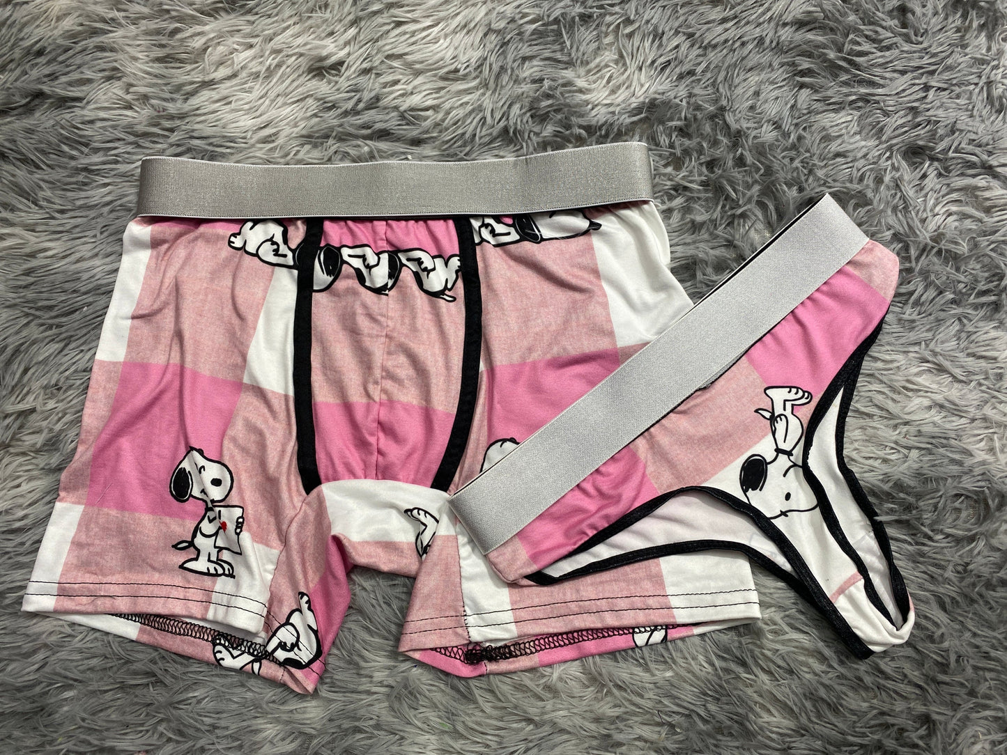 Snoopy cuadros rosas duo de tanga unitalla xl