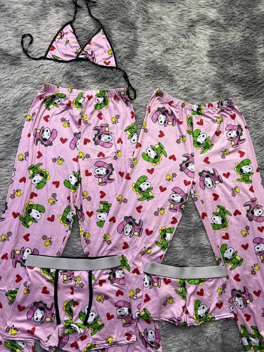 Snoopy Dino pijama de 5 piezas