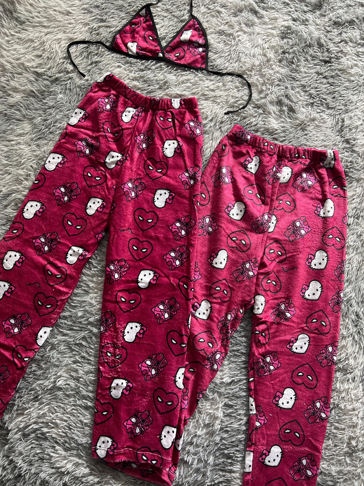 Spiderkitty Guinda Duo De Pijama Afelpada