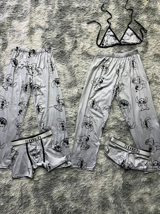 Stitch Gris Duo Unitalla De 5 Piezas.