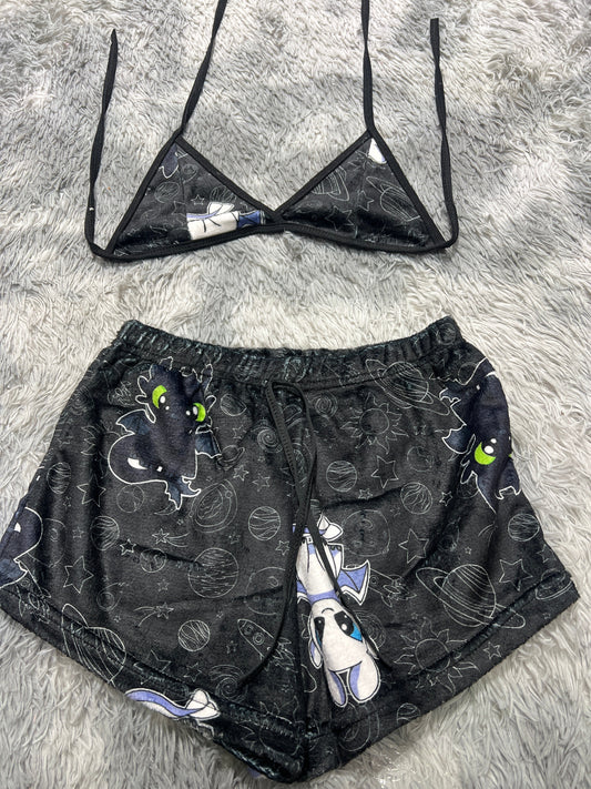 Chimuelo Y Su Novia Top Con Short Unitalla De Afelpad