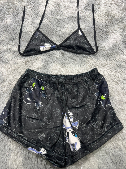 Chimuelo y su novia  Top con short unitalla de afelpad