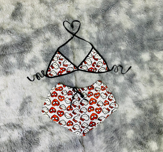 Short con top afelpado Kitty Spiderman Corazón
