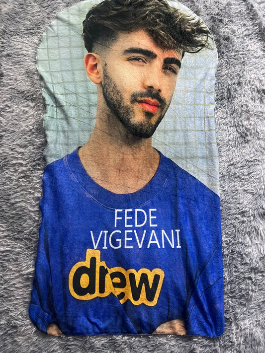 Frazada Fede Vigevani playera azul