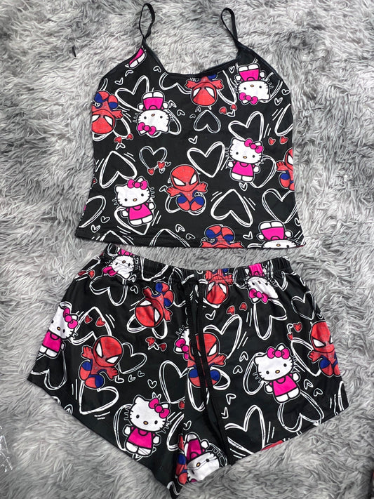 spiderkitty blusa con short
