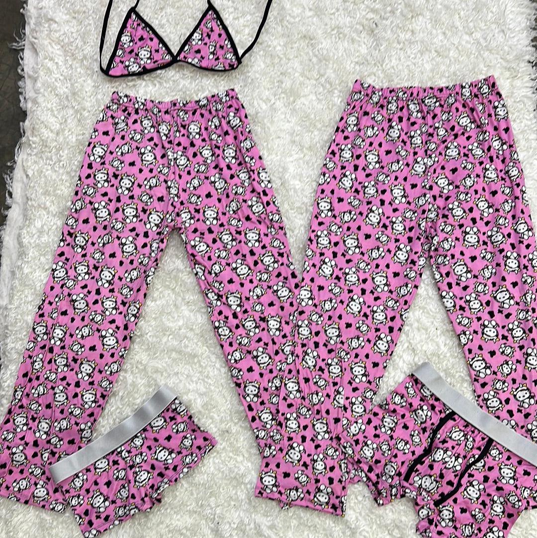 Hello kitty disguised as a cow 5 pcs pajama duo - Fundies