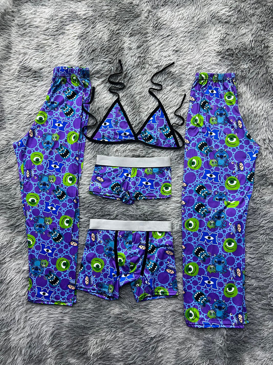 monsterc inc x stitch pijama 5 piezas