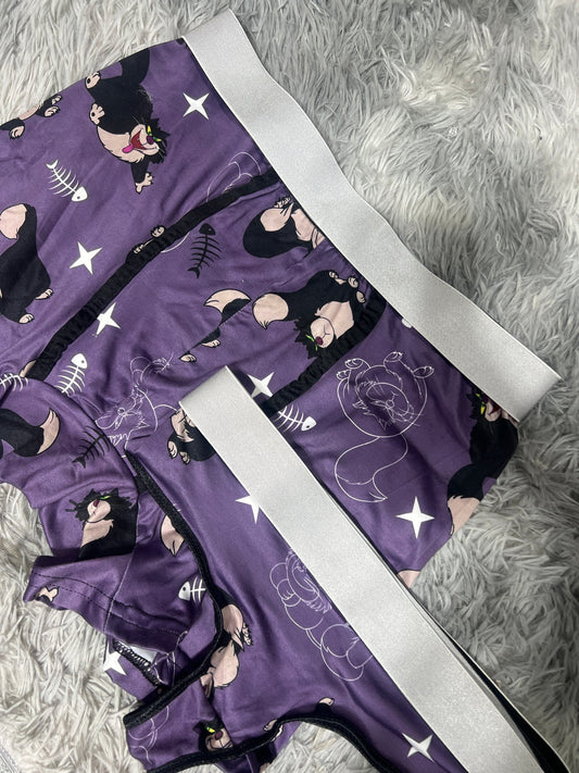 gato lucifer morado dúo con tanga XL