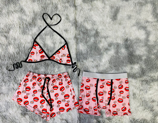 short con top y Bóxer Boca (Fondo rosa)