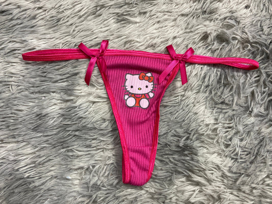 Hello Kitty Rosa Tanga de dama delgada