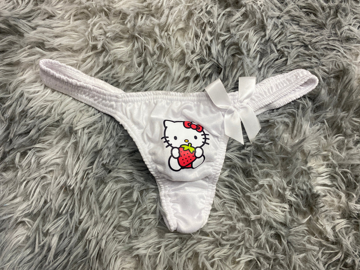 Hello Kitty Color Blanco Tanga De Dama Gruesa